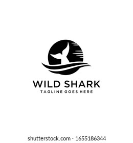 Illustration Abstract animal shark fish tail modern logo design template