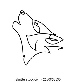 illustration abstract animal wolf lines black and white