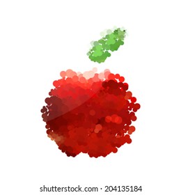 Illustration of abstract apple with circles