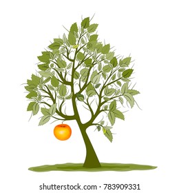Illustration of abstract apple tree. Vector eps10