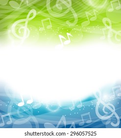 Illustration Abstract Art Background with Musical Elements, Copy Space for Your Text - Vector