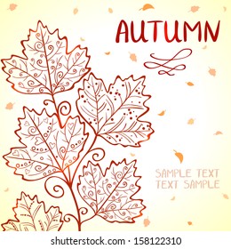 Illustration abstract background autumn leaves