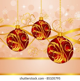 Illustration abstract background with Christmas balls - vector