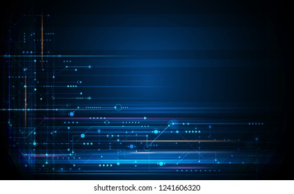 Illustration abstract background, circuit board or motherboard. Vector design for abstract technology, communication, futuristic. Hi tech digital concept on dark blue background