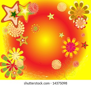 Illustration of Abstract background with color flowers