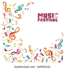 Illustration of an Abstract Background with Colorful notes