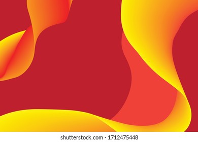 Illustration of abstract background in curve design with red and yellow color