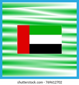 Illustration of an abstract background and a flag of the United Arab Emirates. Print for the designer. Gift card. A business card for the holiday.