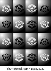 Illustration of abstract background with floral ornament