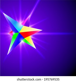 illustration abstract background with glowing crystal spectrum