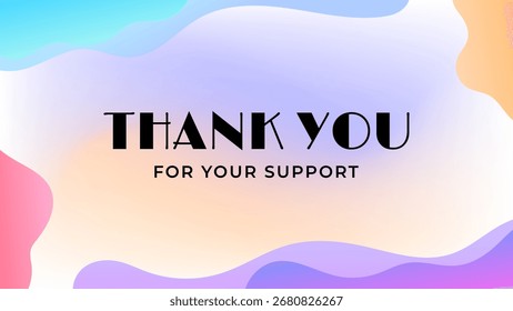 COLOR DE DEGRADADO DE FONDO ABSTRACTAS CON TEXTO GRACIAS. TARJETA DE Plantilla, TARJETA DE FELICITACIÓN VECTOR DE DISEÑO