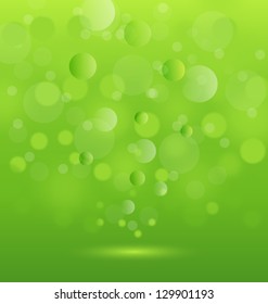 Illustration abstract background green lights - vector
