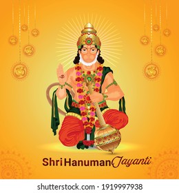 Illustration of abstract background for Hanuman Jayanti festival