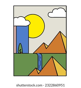 Illustration abstract background landscape cloud