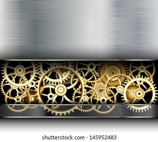 Illustration of Abstract Background with a Metallic Element. Vector eps 10. 