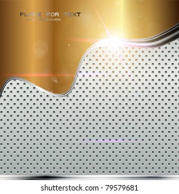 Illustration of abstract background with a metallic element. Vector eps 10.
