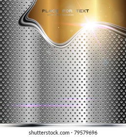 Illustration of abstract background with a metallic element. Vector eps 10.