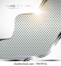 Illustration of abstract background with a metallic element. Vector eps 10.