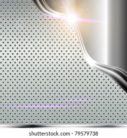Illustration of abstract background with a metallic element. Vector eps 10.