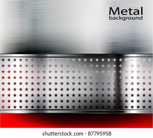 Illustration of abstract background with a metallic element. Vector.