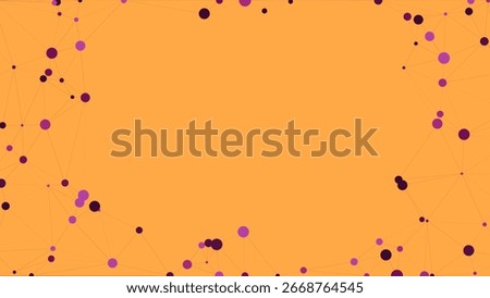 ILLUSTRATION ABSTRACT BACKGROUND ORANGE COLORFUL WITH CIRCLE LOW POLY SHAPES CONECTED DOT PATTERN DESIGN VECTOR TEMPLATE 