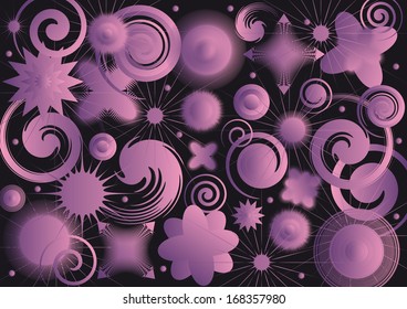 Illustration of abstract  background in pink and black colors