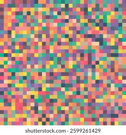 ILLUSTRATION ABSTRACT BACKGROUND PIXEL PATTERN COLORFUL MOSAIC GRID DESIGN WITH GEOMETRIC SHAPES VECTOR TEMPLATE GOOD FOR MODERN WEBSITE, WALLPAPER, COVER DESIGN 