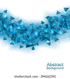 Illustration Abstract Background with Pyramids with Light Effects - Vector