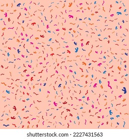 ILLUSTRATION ABSTRACT BACKGROUND SCATTERED DOODLE LINE FLAT COLOR DESIGN PATTERN VECTOR