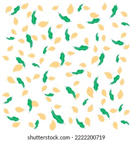 ILLUSTRATION ABSTRACT BACKGROUND SEAMLESS DOODLE LEAF SHAPES PATTERN TEXTURE COLORFUL TEMPLATE DESIGN VECTOR