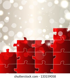 Illustration abstract background with set puzzle pieces - vector