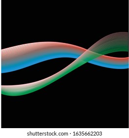 Illustration abstract background with smooth blue  color wave light vector