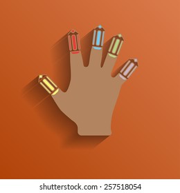 illustration of abstract background with stylized pencils