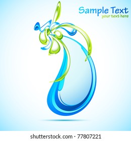 illustration of abstract background with water and leaf theme