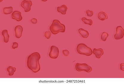 ilustración fondo abstracto, manchas de salpicaduras de agua sobre un fondo rojo