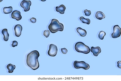 ilustración fondo abstracto, manchas de salpicaduras de agua sobre un fondo azul