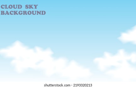Illustration abstract background with white cloud and blue sky for copy space and template