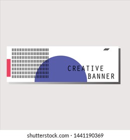 illustration of abstract banner template flat design
