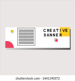 illustration of abstract banner template flat design
