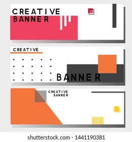illustration of abstract banner template flat design