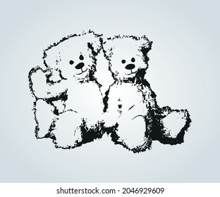illustration of an abstract bear drawing for children
