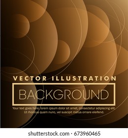(illustration) Abstract black background illustration with gold elements