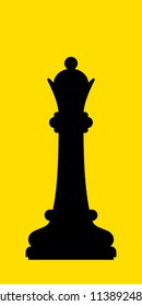Illustration of the abstract black chess queen silhouette