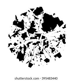 Illustration Abstract Black Explosion on White Background - Vector