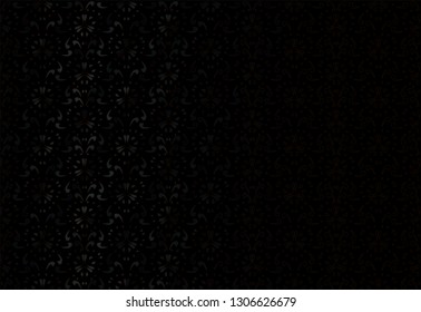 Illustration abstract black floral pattern