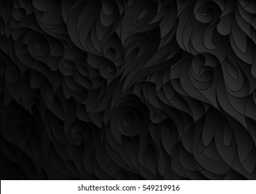 Illustration Abstract Black Floral Pattern