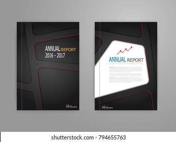 illustration of abstract black red  line on dark background annual report cover brochure flyer template in A4 Scale for magazine, book, advertise, portforio