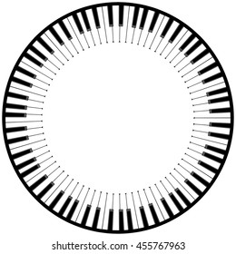 Illustration of abstract black and white piano keys background.