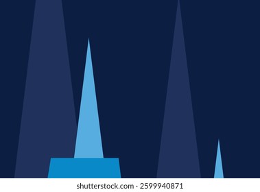 Illustration of an abstract blue background with a dark blue sky.
