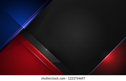 Illustration Abstract Blue Red Black Metallic Stock Vector (Royalty ...